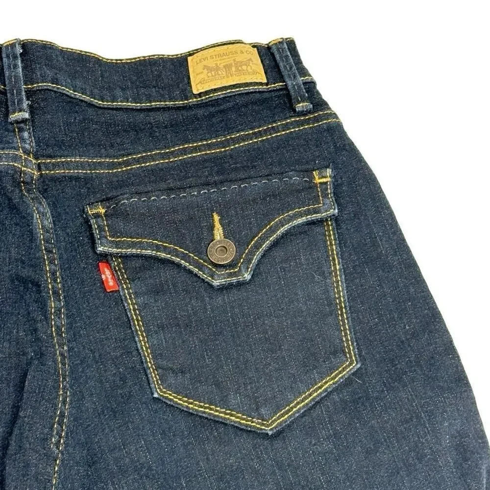 Levi’s dark wash 512 perfectly slimming Bermuda jean shorts size 10 - Picture 5 of 13